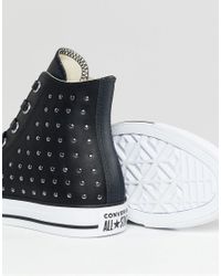 Zapatillas hi-top de cuero negro con tachuelas Chuck Taylor All Star de  Converse de color Negro - Lyst