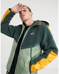 Nike Heritage Essentials Winter Fleece Panelled Zip-through Hooded Jacket  in Green for Men - Lyst