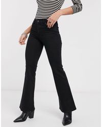 Bershka Denim Flare Jeans in Black - Lyst