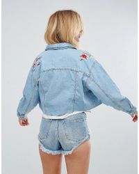 cropped denim jacket bershka