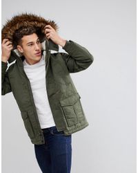 men's olive parka jacket