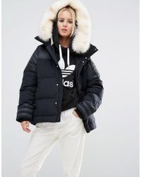 adidas originals faux fur jacket