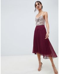women's pleated high low skirt