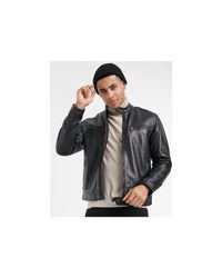 Jared - Giacca di pellePepe Jeans in Pelle da Uomo colore Nero | Lyst