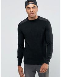 mens shoulder patch sweater