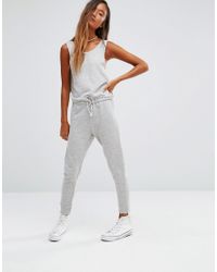 grey sweat jumpsuit