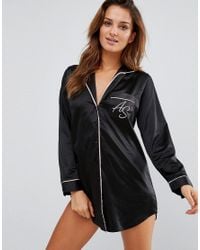 black satin nightshirt