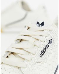 adidas Originals Leer Continental 80 - Sneakers Met Rubberen Zool En  Slangenprint In Wit in het Wit - Lyst