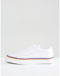 vans authentic platform rainbow trim trainers