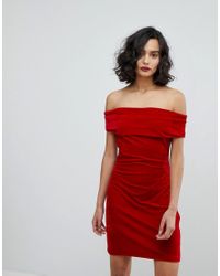 red velvet dress off the shoulder