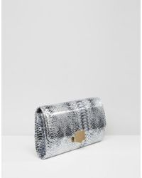 Yoki Fashion Metallic Yoki Faux Croc Clutch Bag