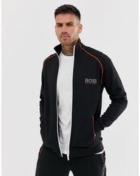 Chándal negro con cremallera y logo Bodywear BOSS by HUGO BOSS de Algodón  de color Negro para hombre | Lyst