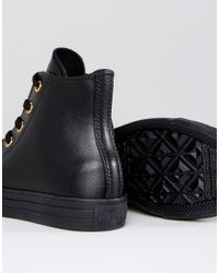 black converse with gold eyelets