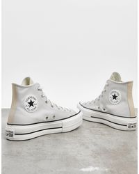 Chuck taylor - lift - sneakers alte con plateau bianco sporco e dettagli  beige a contrasto di Converse | Lyst