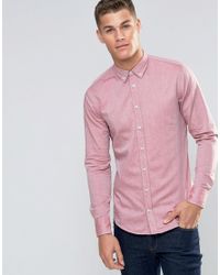 BOSS Orange Cotton By Hugo Boss Oxford Shirt Fit Buttondown in Red (Pink) Men -