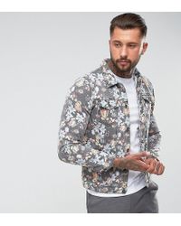 Mens floral denim jacket Clearance
