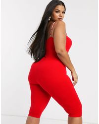 Plus - Tuta aderente capri rossa con logoPUMA in Cotone di colore Rosso |  Lyst