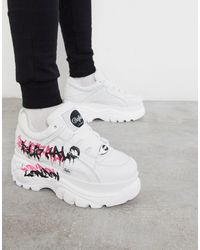 Heren Kroon Dikke Zool Sneakers Schoenen Wit-Zwart