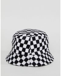 checkered bucket hat