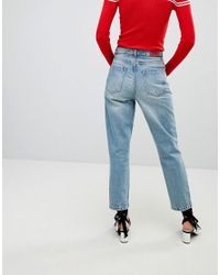 Stradivarius Denim Mom Fit Jean In Blue Lyst