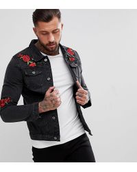black rose jean jacket