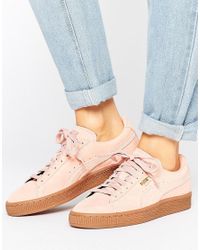 puma suede pink shoes
