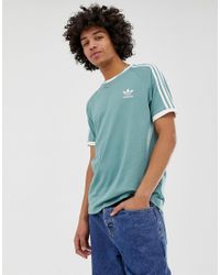 adidas 3 stripe t shirt green