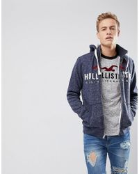 hollister blue zip hoodie