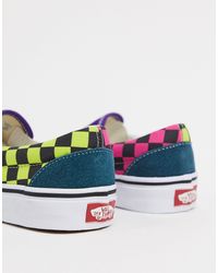 Zapatillas sin cierres en color violeta a cuadros Classic Slip-On Vans de  Caucho de color Morado | Lyst