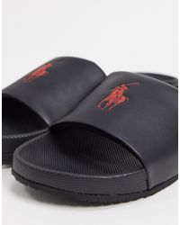 Sandalias negras con logo rojo de -Negro Polo Ralph Lauren de hombre de  color Negro | Lyst