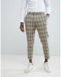 mens plaid pants yellow