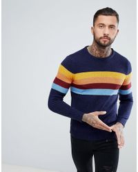 mens multi coloured striped jumper