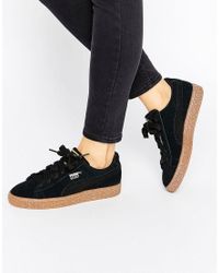 puma daim noir femme