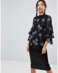 warehouse dandelion print jumpsuit