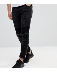 biker jeans with zippers and rips