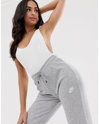 Nike Cotton Gray Essentials Slim Sweatpants - Lyst
