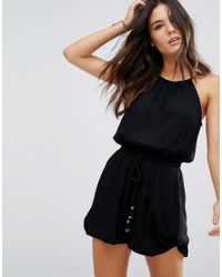 black beach playsuit