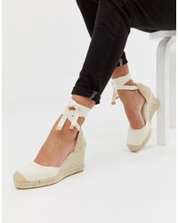 Pull\u0026Bear Denim Espadrilles Met Sleehak - Lyst