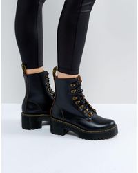 dr martens leona black vintage smooth