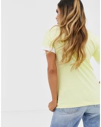 adidas originals three stripe dress in yellow