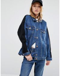 oversized coloured denim jacket
