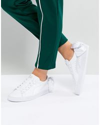 PUMA Suède Suède Sneakers Met Strik in het Wit - Lyst