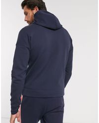 Adidas Originals Cotton Adidas Zne 3 Stripe Zip Thru Hoodie In Navy Blue For Men Lyst Adidas Originals Cotton Adidas Zne 3 Stripe Zip Thru Hoodie In Navy Blue For Men Lyst