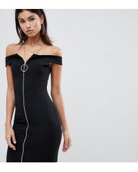 bardot zip front dress