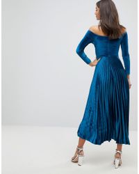 asos velvet bardot dress