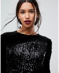 warehouse velvet sequin dress