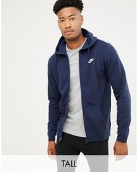 Sudadera con capucha y cremallera en azul marino Club 804389-451 Nike de  hombre de color Azul | Lyst