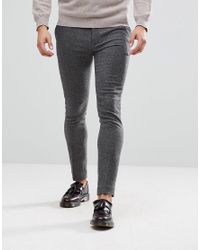 mens skinny fit grey trousers