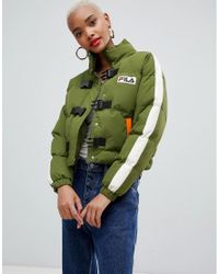 fila padded jacket with logo tape detail