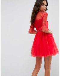 ASOS Asos Tulle Mini Dress With Lace ...